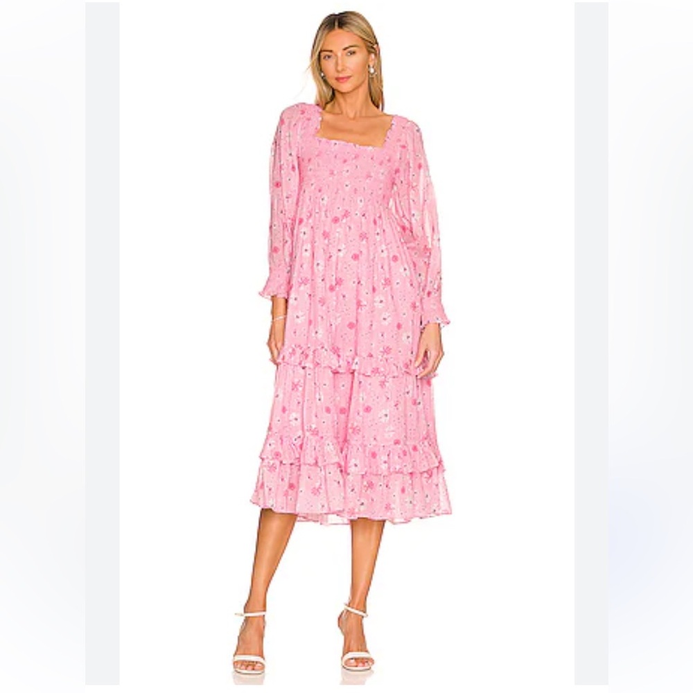 LOVESHACKFANCY Miri dress in Coral Blaze size small women’s REVOLVE